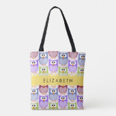Tote Bag Chouettes mignonnes, Chouette Motif, Chouettes col (Dos)