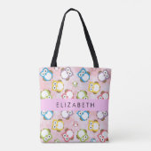 Tote Bag Chouettes mignonnes, Chouette Motif, Chouettes col (Dos)