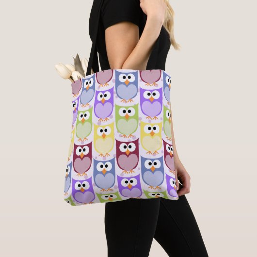 Tote Bag Chouettes mignonnes, Chouette Motif, Chouettes pou (De près)