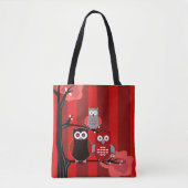 Tote Bag Chouettes rouges (Devant)
