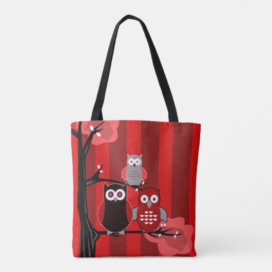 Tote Bag Chouettes rouges (Dos)