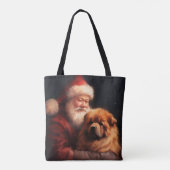Tote Bag Chow Chow avec Noël Festif du Père Noël (Dos)