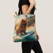 Tote Bag Chow Chow Beach Plage Surf Peinture (De près)