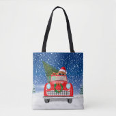 Tote Bag Chow Chow Chien Conduisant Voiture En Neige (Devant)