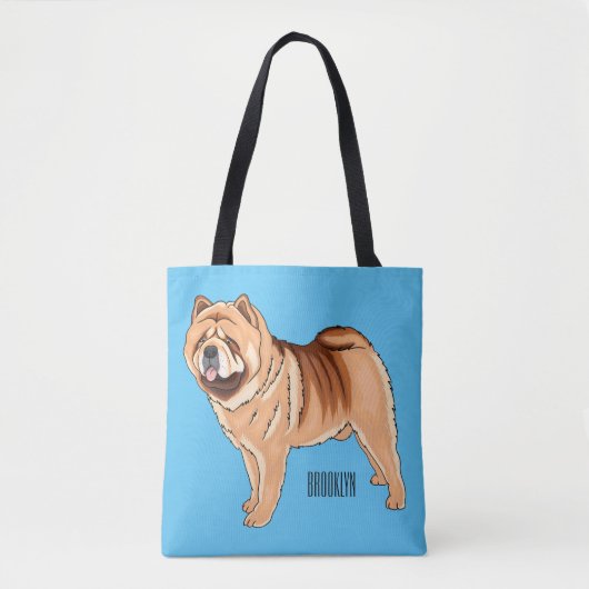 Tote Bag Chow Chow dog cartoon (Devant)