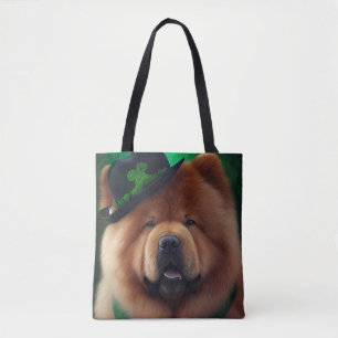 Tote Bag Chow Chow Dog en tenue de la Saint Patrick