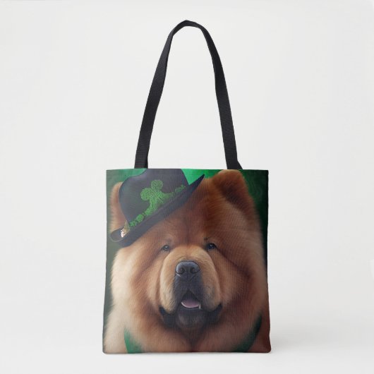 Tote Bag Chow Chow Dog en tenue de la Saint Patrick (Devant)