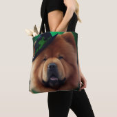 Tote Bag Chow Chow Dog en tenue de la Saint Patrick (De près)