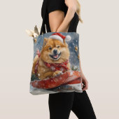 Tote Bag Chow Chow Dog in Sledge Let's neige Christmas (De près)