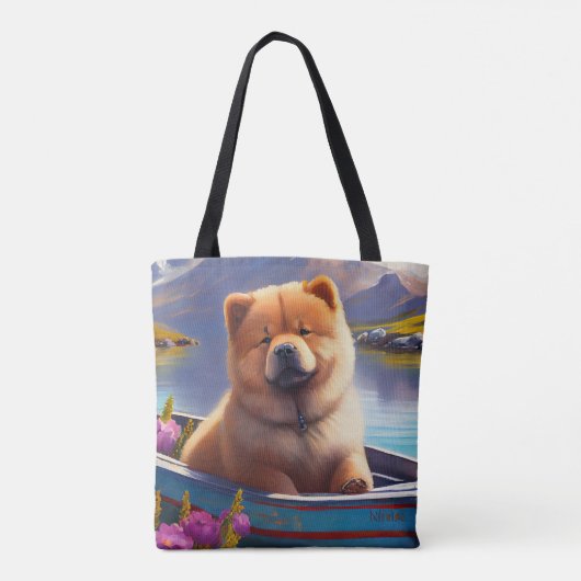 Tote Bag Chow Chow sur une pagaie : une aventure Pittoresqu (Dos)