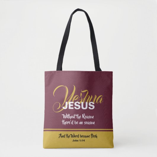 Tote Bag chrétien | SAISON JESUS RAISON | Noël (Devant)