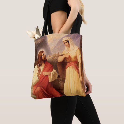 Tote Bag Christ et Samaritain par Christian Schleisner (De près)