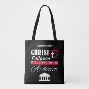 Tote Bag Christ Follower déguisé en architecte chrétien