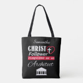 Tote Bag Christ Follower déguisé en architecte chrétien (Dos)
