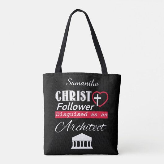 Tote Bag Christ Follower déguisé en architecte chrétien (Dos)