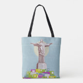 Tote Bag Christ le Rédempteur affiche de voyage Favela (Dos)