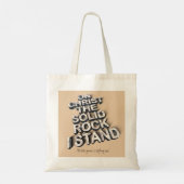 Tote Bag Christ solide rock christian bible citation typogr (Dos)