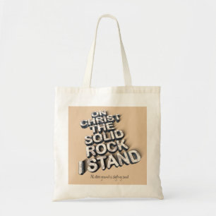 Tote Bag Christ solide rock christian bible citation typogr