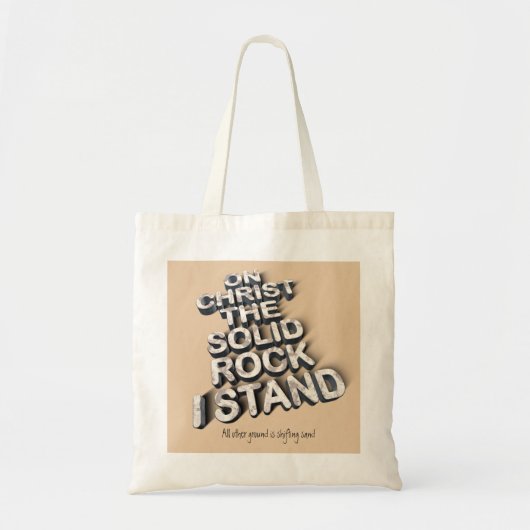 Tote Bag Christ solide rock christian bible citation typogr (Devant)