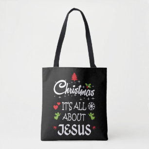 Tote Bag Christian Christmas - It's All About Jesus T-Shirt