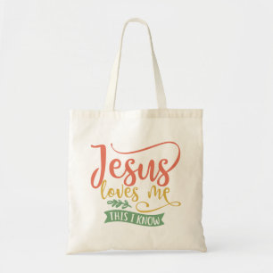 Tote Bag Christian Design Jesus Loves Me. This I Know