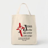 Tote Bag Christian Easter JESUS GREATEST LOVE John 3v16 (Devant)