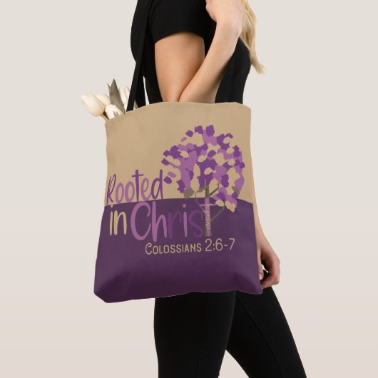 Tote Bag Christian Enraciné Dans Le Christ Colossiens 2:7 B (De près)