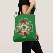 Tote Bag Christian JÉSUS EST LA RAISON DU Monogramme Noël (De près)