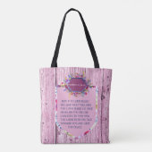 Tote Bag Christian La Bible Florale Rose Verse (Dos)