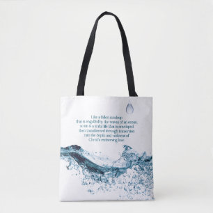 Tote Bag Christian Raindrop Gospel Love Citation