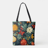 Tote Bag Christmas Botanical – Festive Ornaments & Florals (Dos)