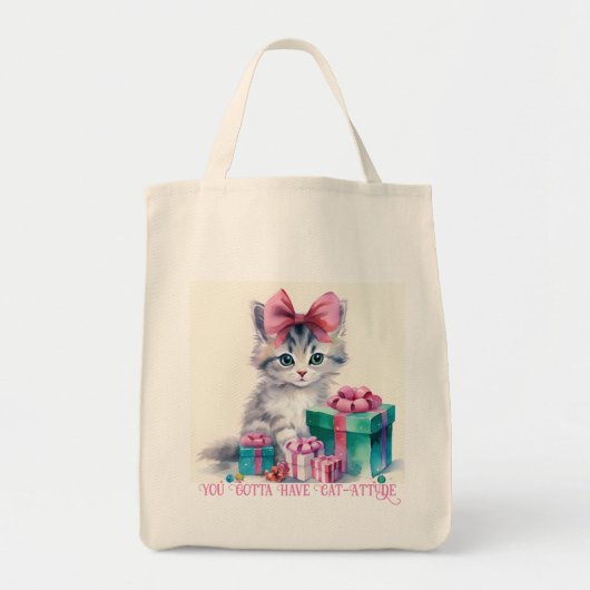 Tote Bag Christmas Cat (Devant)