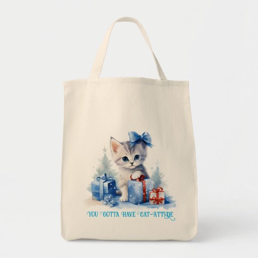 Tote Bag Christmas Cat (Devant)
