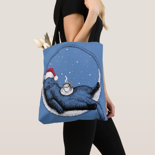 Tote Bag Christmas Cat (De près)