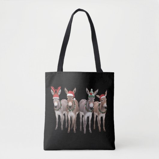 Tote Bag Christmas Donkey Lover Gift Farm Xmas  (Devant)