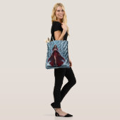 Tote Bag Christmas Elf in Red in Snowy Winter Forest (Sur le modèle)