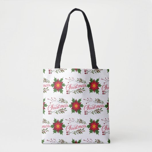 Tote Bag Christmas floral wreath winter pattern floret holi (Devant)
