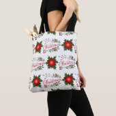 Tote Bag Christmas floral wreath winter pattern floret holi (De près)