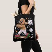 Tote Bag Christmas Gingerbread Man Sports Player Baseball  (De près)