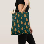 Tote Bag Christmas Gingerbread Trees (De près)