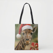 Tote Bag Christmas Giraffe With Holiday Gift (Devant)