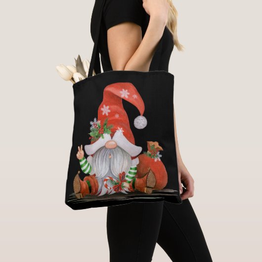 Tote Bag Christmas Gnome (De près)