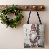 Tote Bag Christmas Gnome for the Holidays Custom Name 