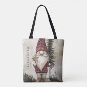 Tote Bag Christmas Gnome for the Holidays Custom Name (Dos)
