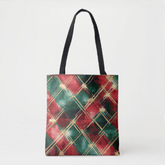 Tote Bag Christmas Holiday themed Red and Gold