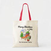 Tote Bag Christmas in July Funny Summer Chili Custom Family (Devant)