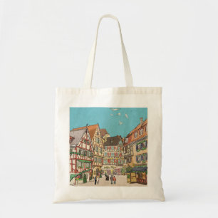 Tote Bag Christmas Market Strasbourg France Retro-inspired
