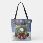 Tote Bag Christmas Moose 16 x 16 Fourre-tout (Dos)