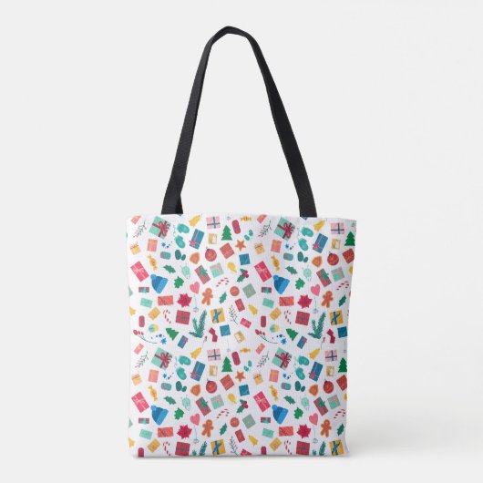 Tote Bag Christmas motif pattern in bright colours (Dos)