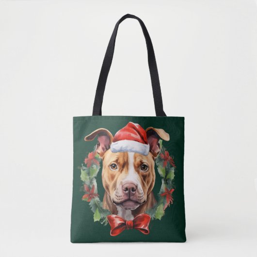 Tote Bag Christmas Pitbull (Devant)
